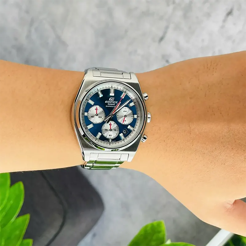 Casio Edifice Chronograph Blue Dial Men's Watch- EFB-730D-2AV